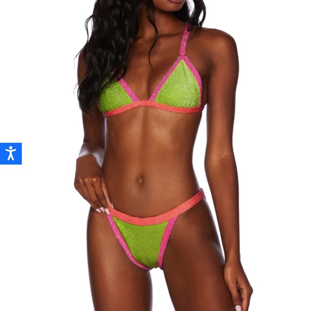 NWT Beach Riot Mika Bikini Top in Watermelon, sz Large